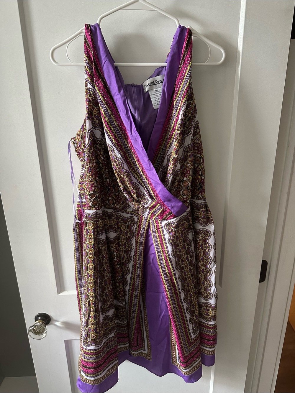 Danny & Nicole Purple Paisley-Print Sleeveless Mini Dress